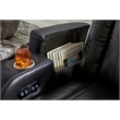 Bowery Hill Faux Leather Contemporary Midnight Power Recliner