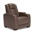 Bowery Hill Leather Contemporary Tobacco Finish Power Recliner