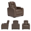 Bowery Hill Leather Contemporary Tobacco Finish Power Recliner