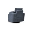 Bowery Hill Polyester Contemporary Swivel Glider Recliner in Blue