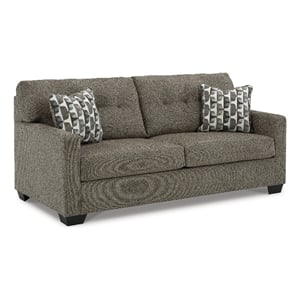 bowery hill contemporary corner-blocked frame chocolate full sofa sleeper