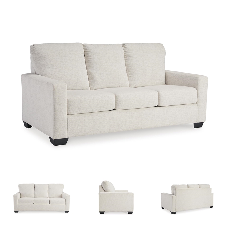 Bowery Hill Contemporary Corner-blocked frame White Full Sofa Sleeper