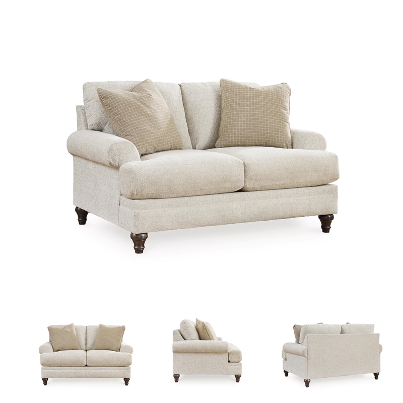 Bowery Hill Transitional Corner-blocked frame Sandstone Loveseat