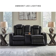 Bowery Hill Contemporary Black Power Reclining Loveseat with Console