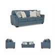 Bowery Hill Contemporary Corner-blocked frame Blue Queen Sofa Sleeper