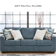 Bowery Hill Contemporary Corner-blocked frame Blue Queen Sofa Sleeper