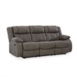 Bowery Hill Faux Leather Contemporary Gunmetal Reclining Sofa