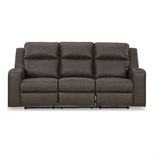 Bowery Hill Contemporary Brown Reclining Sofa with Drop Down Table