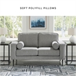 Bowery Hill Contemporary Corner-blocked frame Charcoal Loveseat
