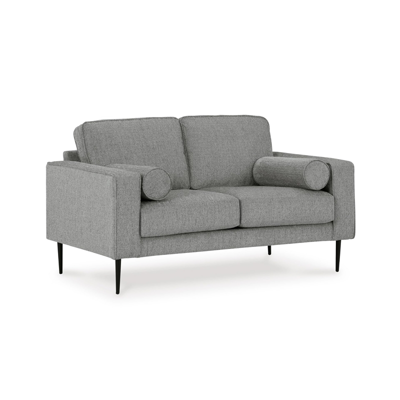 Bowery Hill Contemporary Corner-blocked frame Charcoal Loveseat