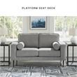 Bowery Hill Contemporary Corner-blocked frame Charcoal Loveseat