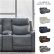 Bowery Hill Contemporary Steel Power Reclining Loveseat with Console