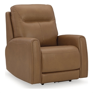 bowery hill leather contemporary butterscotch power recliner