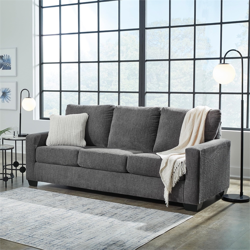 Bowery Hill Contemporary Corner-blocked frame Pewter Queen Sofa Sleeper