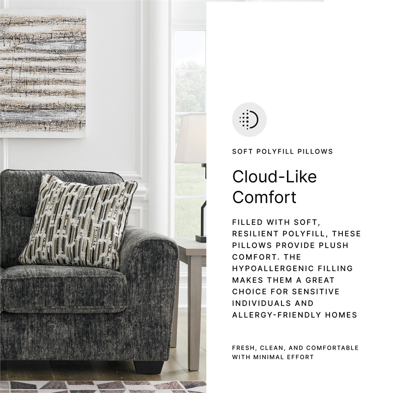 Bowery Hill Contemporary Corner-blocked frame Gunmetal Loveseat