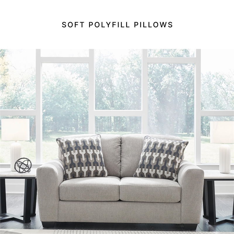 Bowery Hill Contemporary Corner-blocked frame Flannel Loveseat