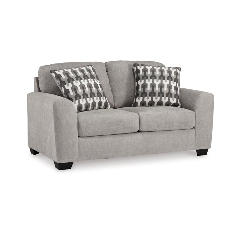 Bowery Hill Contemporary Corner-blocked frame Flannel Loveseat
