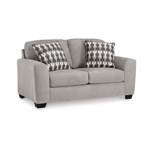 Bowery Hill Contemporary Corner-blocked frame Flannel Loveseat