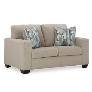 Bowery Hill Contemporary Corner-blocked frame Parchment Loveseat