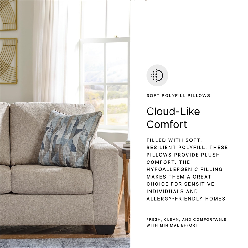 Bowery Hill Contemporary Corner-blocked frame Parchment Loveseat