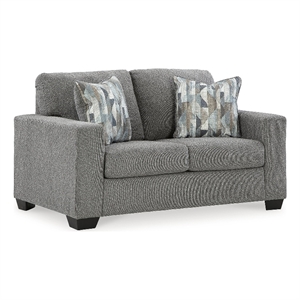 Bowery Hill Contemporary Corner-blocked frame Graphite Loveseat