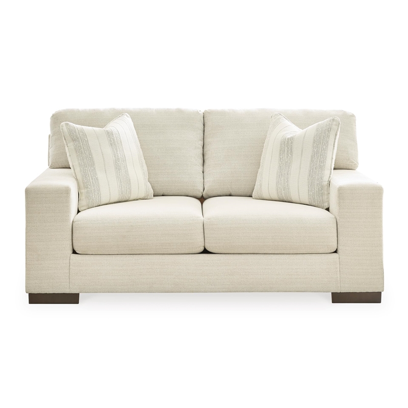 Bowery Hill Corner-blocked frame Loveseat with Decorative Accent Pillows