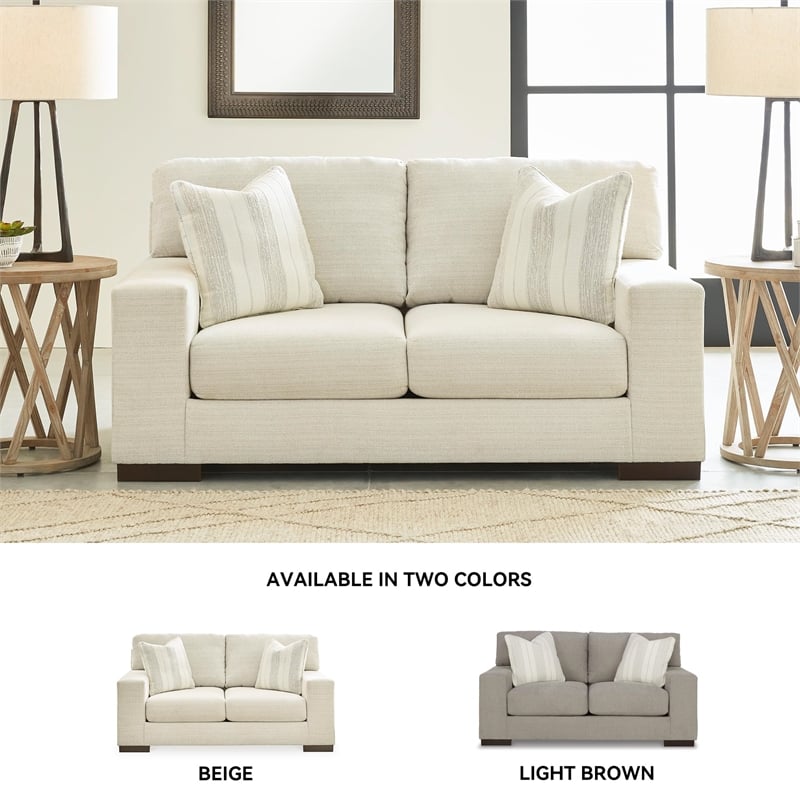 Bowery Hill Corner-blocked frame Loveseat with Decorative Accent Pillows