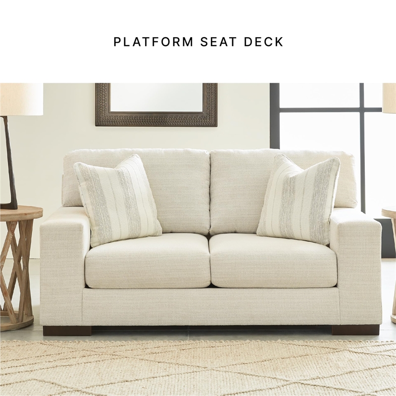 Bowery Hill Corner-blocked frame Loveseat with Decorative Accent Pillows