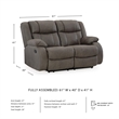 Bowery Hill Faux Leather Contemporary Gunmetal Reclining Loveseat