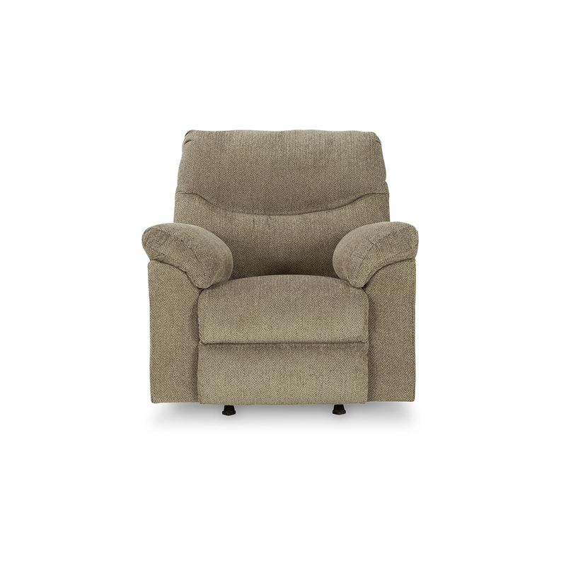 Bowery Hill Polyester Contemporary Pull-tab Reclining Motion Brown Recliner
