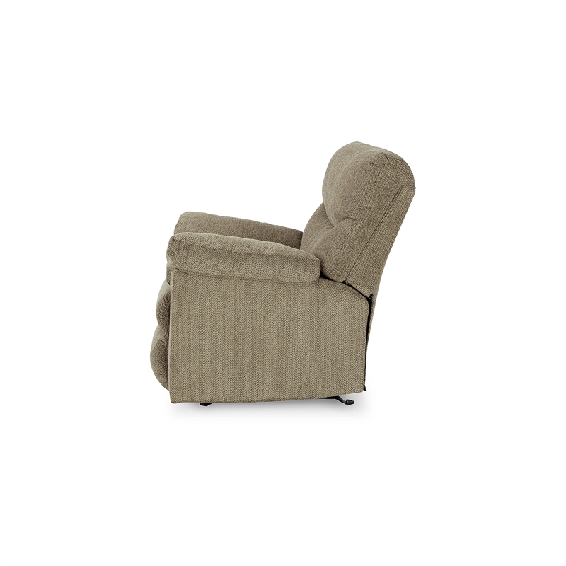 Bowery Hill Polyester Contemporary Pull-tab Reclining Motion Brown Recliner