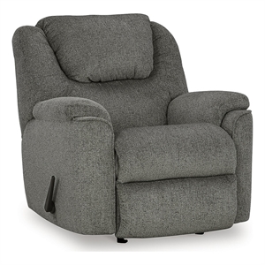 bowery hill polyester contemporary one-pull reclining motion mineral recliner