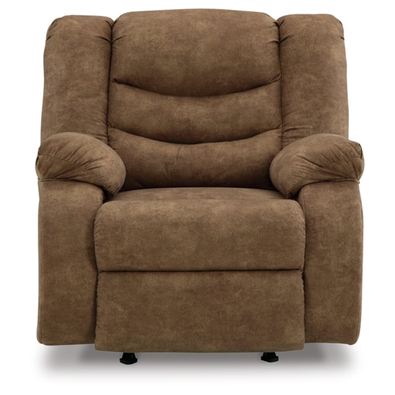 Bowery Hill Faux Leather Contemporary Pull-tab Reclining Motion Brindle Recliner