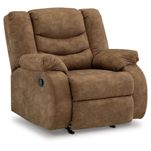 Bowery Hill Faux Leather Contemporary Pull-tab Reclining Motion Brindle Recliner
