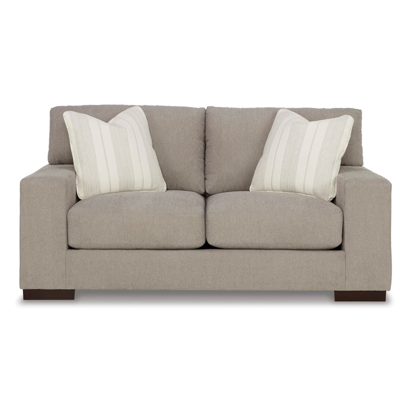 Bowery Hill Corner-blocked frame Loveseat with Decorative Accent Pillows