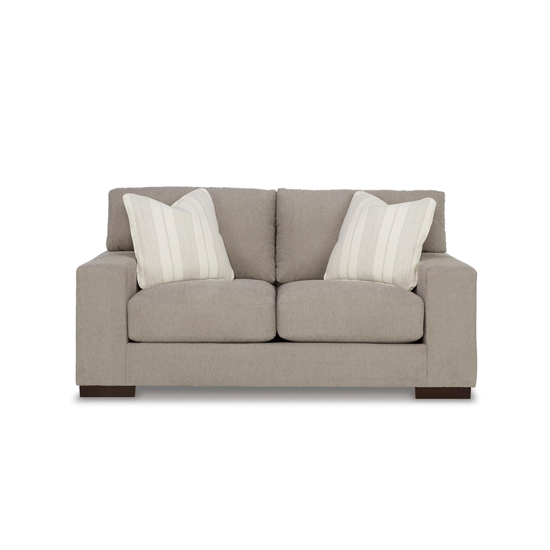 Bowery Hill Corner-blocked frame Loveseat with Decorative Accent Pillows