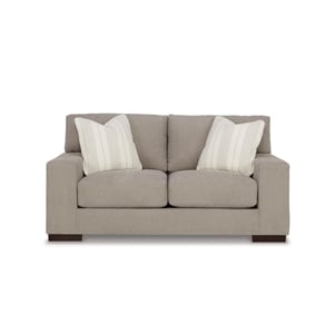 Bowery Hill Corner-blocked frame Loveseat with Decorative Accent Pillows