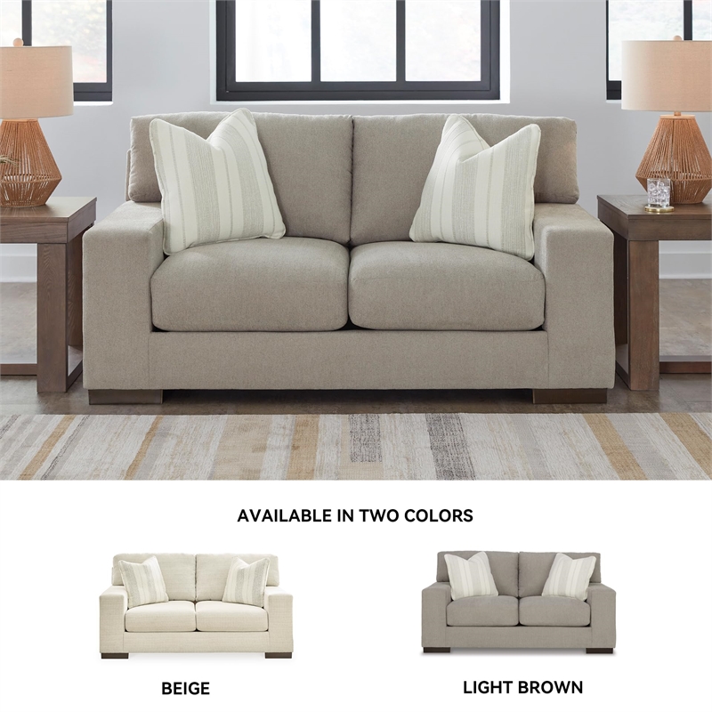 Bowery Hill Corner-blocked frame Loveseat with Decorative Accent Pillows