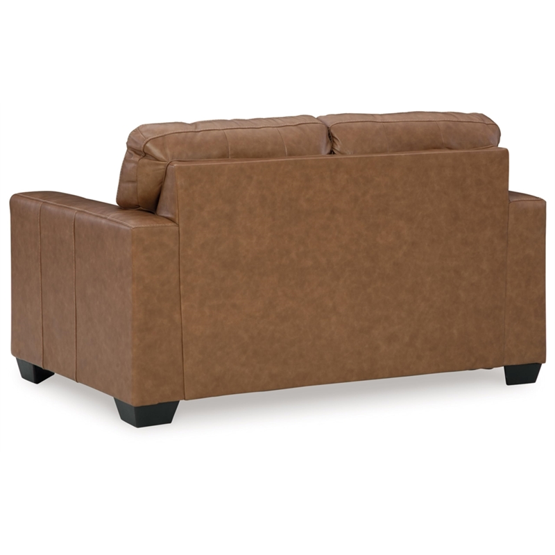 Bowery Hill Contemporary Corner-blocked frame Caramel Loveseat