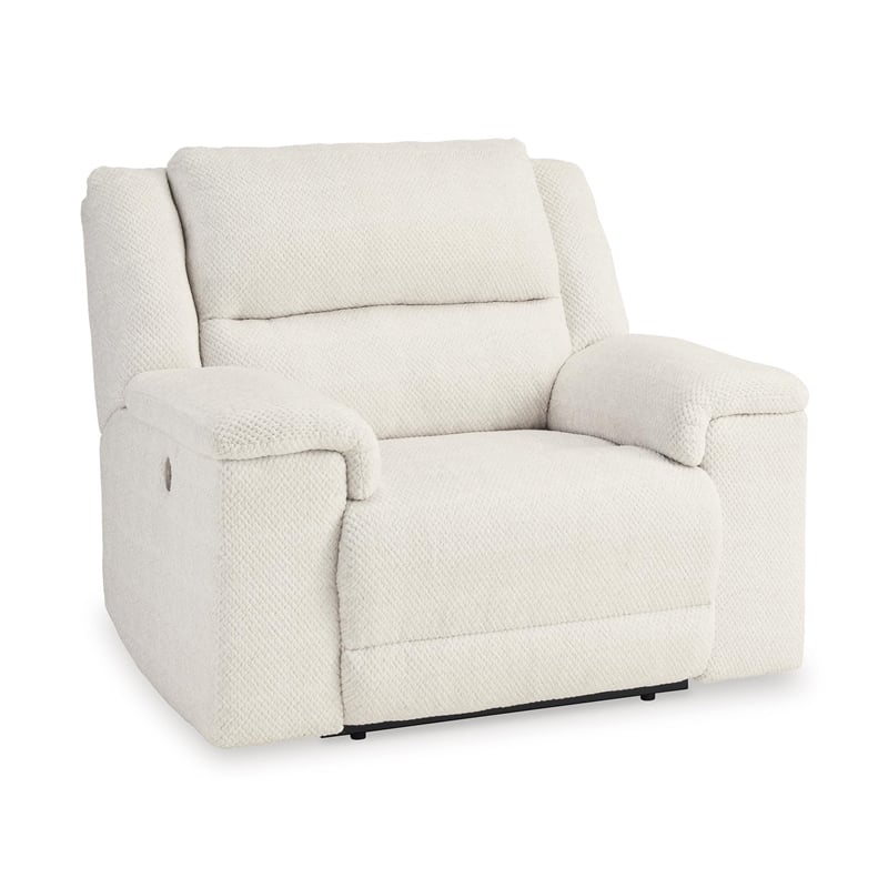 Bowery Hill Polyester Contemporary Off White Oversized Power Recliner
