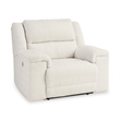 Bowery Hill Polyester Contemporary Off White Oversized Power Recliner