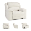 Bowery Hill Polyester Contemporary Off White Oversized Power Recliner