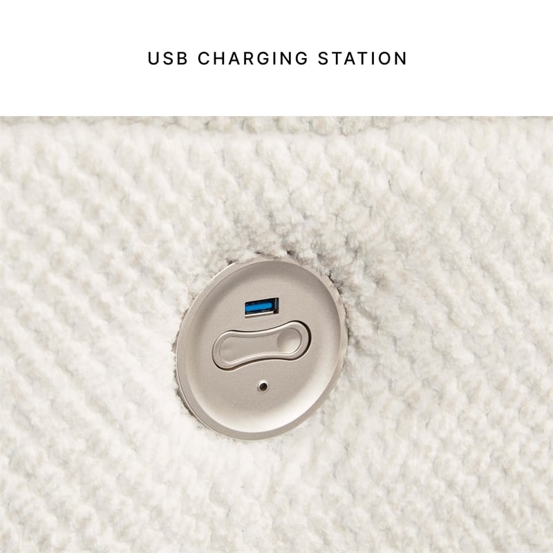 Bowery Hill Polyester Contemporary Off White Oversized Power Recliner