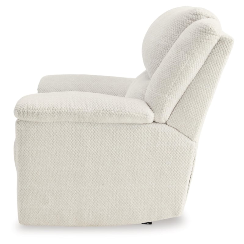 Bowery Hill Polyester Contemporary Off White Oversized Power Recliner
