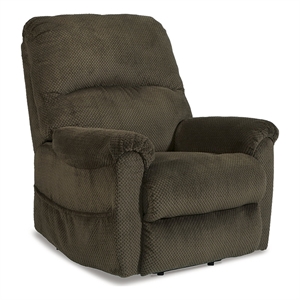 bowery hill polyester contemporary chocolate power lift recliner