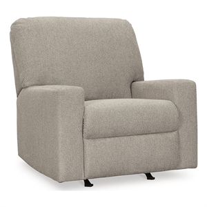 bowery hill polyester pull-tab reclining motion beige parchment recliner