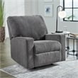 Bowery Hill Polyester Contemporary Pull-tab Reclining Motion Pewter Recliner