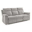Bowery Hill Polyester Contemporary Ash Finish Power Reclining Sofa