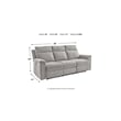 Bowery Hill Polyester Contemporary Ash Finish Power Reclining Sofa
