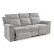 Bowery Hill Polyester Contemporary Ash Finish Power Reclining Sofa